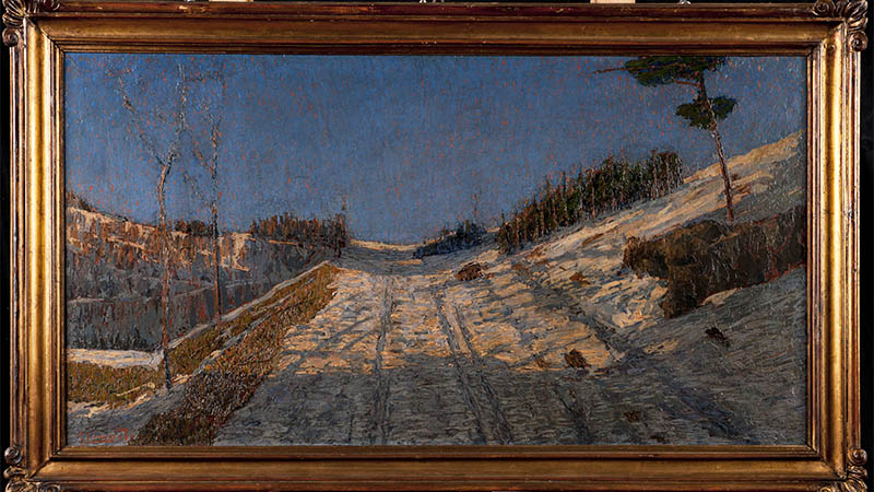 Guido Cinotti Paesaggio montano con neve